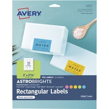 Avery® Astrobrights Labels - Easy Peel
