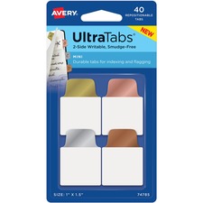 Avery&reg; Metallic Mini Ultra Tabs - 2-sided Writable - Repositionable