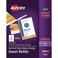 Avery&reg; Vertical Name Badge with Ticket Inserts