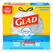 Glad OdorShield Tall Kitchen Drawstring Trash Bags