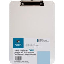 Business Source Transparent Plastic Clipboard