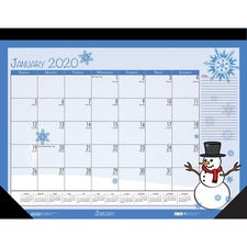 House of Doolittle Monthly Deskpad Calendar Seasonal Holiday Depictions 22 x 17 Inches