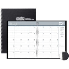 House of Doolittle Monthly Calendar Planner 2 Year Black Hard Cover 8-1/2 x 11 Inches