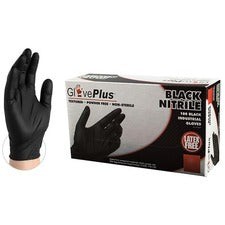 GlovePlus Black Nitrile Industrial Latex Free Disposable Gloves (Case of 1000)