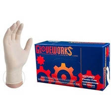 Ammex Gloveworks Ivory Latex Industrial Powder Free Disposable Gloves (Case of 1000)