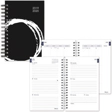 Blueline Weekly/Monthly Academic Planner - Black & White Design