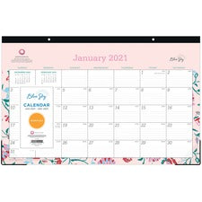 Blue Sky Write-on Calendar Monthly Desk Pad