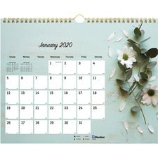 Rediform Romantic Flowers Monthly Wall Calendar