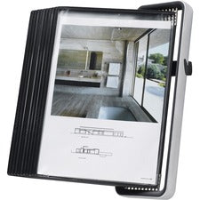 Tarifold VEO Wall Display Unit, 10 Black Pockets