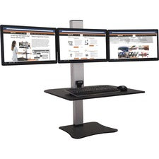 Victor High Rise Electric Triple Monitor Standing Desk