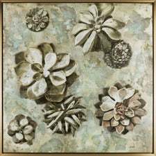 Lorell Succulent Floral Design Framed Canvas Art