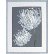 Lorell White Flower Design Framed Abstract Art