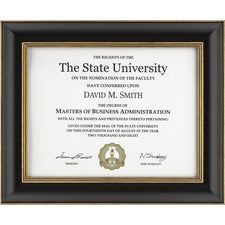 DAX Gold Accent Wood Document Frame