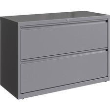 Lorell 42" Silver Lateral File - 2-Drawer