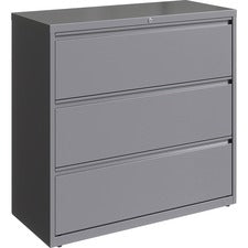 Lorell 42" Silver Lateral File - 3-Drawer