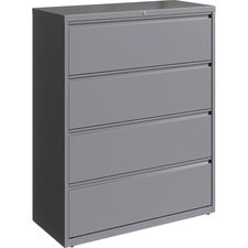 Lorell 42" Silver Lateral File - 4-Drawer