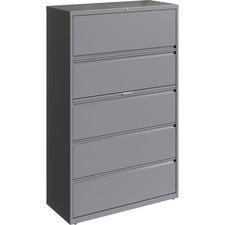 Lorell 42" Silver Lateral File - 2-Drawer
