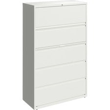 Lorell 42" White Lateral File - 5-Drawer