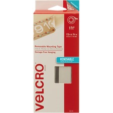 VELCRO Brand Removable Mounting Tape 15ft x 3/4in Roll. White