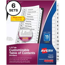 Avery&reg; Ready Index Binder Dividers - Customizable Table of Contents