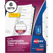 Avery® Ready Index Binder Dividers - Customizable Table of Contents