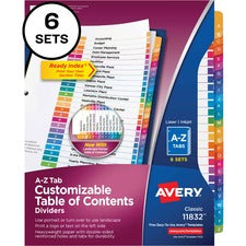 Avery&reg; Ready Index Binder Dividers - Customizable Table of Contents