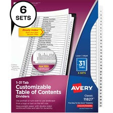 Avery&reg; Ready Index Binder Dividers - Customizable Table of Contents