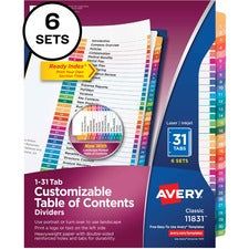 Avery&reg; Ready Index Binder Dividers - Customizable Table of Contents