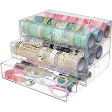 Deflecto 3-drawer Transparent Storage Cube