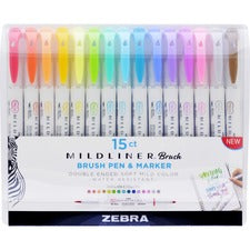 Zebra Pen Mildliner Brush Pen & Marker Set