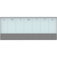 U Brands Magnetic Glass Dry Erase Weekly Calendar