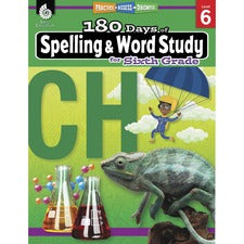 Shell Education 180 Days Spelling/Study Workbook Printed Book
