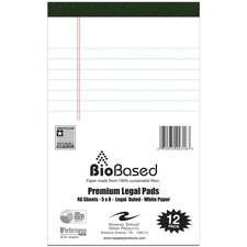 Roaring Spring Bio-preferred Jr Legal Pad White 12/PK