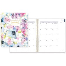 Blueline Floral Academic Monthly Planner