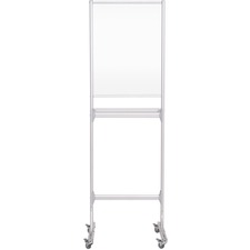 Bi-silque Mobile Glass Panel Divider w/Passthrough