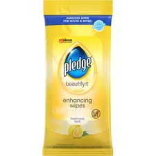 Pledge Lemon Enhancing Polish Wipes
