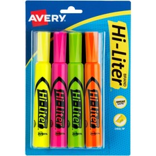 Avery&reg; Hi-Liter Desk-Style Highlighters - SmearSafe