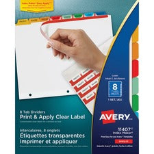 Avery® Index Maker Print & Apply Clear Label Dividers with Traditional Color Tabs