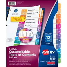 Avery® Ready Index Table of Contents Reference Divider