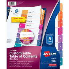 Avery&reg; Ready Index Table of Contents Reference Divider