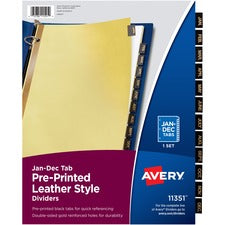 Avery® Preprinted Tab Dividers - Gold Reinforced Edge