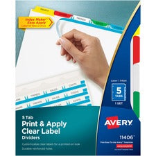 Avery&reg; Print & Apply Clear Label Dividers - Index Maker Easy Apply Label Strip