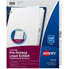 Avery&reg; Premium Collated Legal Exhibit Dividers with Table of Contents Tab - Avery Style