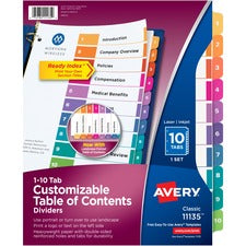 Avery&reg; Ready Index Table of Contents Reference Divider