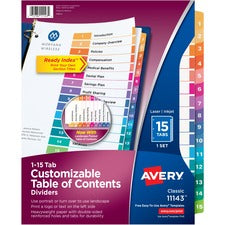 Avery&reg; Ready Index Table of Contents Reference Divider