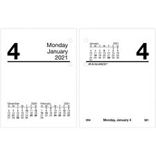 At-A-Glance Compact Daily Desk Calendar Refill with Tabs
