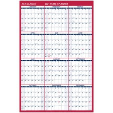 At-A-Glance Erasable/Reversible Yearly Wall Planner