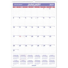At-A-Glance Write-on/Wipe-off Laminated Monthly Wall Calendar