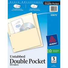 Avery&reg; Untabbed Double Pocket Dividers