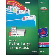 Avery&reg; Extra-Large File Folder Labels - TrueBlock - Sure Feed